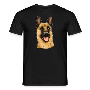 Tête de malinois (pour textiles foncés) - T-shirt homme - noir - Devant - AI Model Male 178 light (178cm)