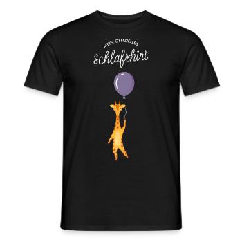 Mein Offizielles Schlafshirt - Giraffe Luftballon - Männer T-Shirt - Schwarz - Vorne - AI Model Male 178 light (178cm)