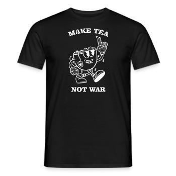 Make tea not war lustig Tee trinker - Männer T-Shirt - Schwarz - Vorne - AI Model Male 178 light (178cm)