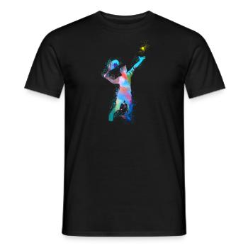 tennis,aufschlag, aquarell, tennisspieler,graffiti - Männer T-Shirt - Schwarz - Vorne - AI Model Male 178 light (178cm)