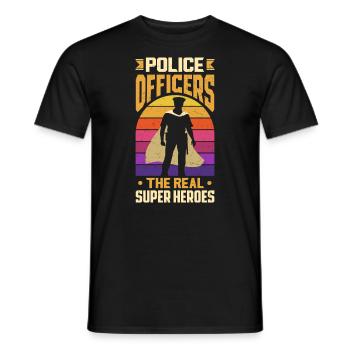 Real Heroes Father’s Day Design pour Policeman - T-shirt homme - noir - Devant - AI Model Male 178 light (178cm)