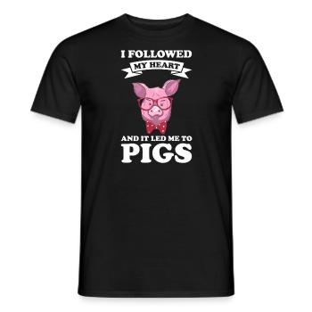 Schweine Schweinefarm Geschenk - Männer T-Shirt - Schwarz - Vorne - AI Model Male 178 light (178cm)