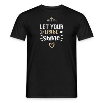 Let your light shine - Jesus - Men's T-Shirt - black - Front - AI Model Male 178 light (178cm)