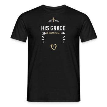 Sa grâce est suffisante - Jésus - T-shirt homme - noir - Devant - AI Model Male 178 light (178cm)