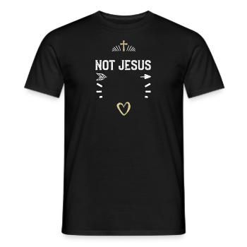 Pas Jésus - Jésus - T-shirt homme - noir - Devant - AI Model Male 178 light (178cm)