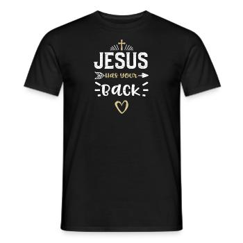 Jesus Has Your Back - Jesus - Men's T-Shirt - black - Front - AI Model Male 178 light (178cm)