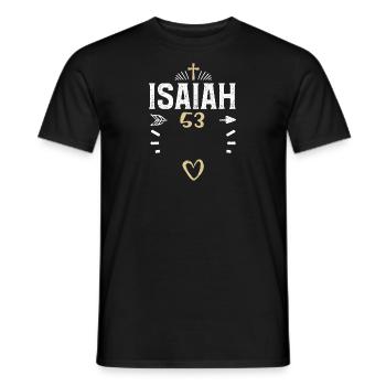 Isaiah 53 - Jesus - Men's T-Shirt - black - Front - AI Model Male 178 light (178cm)