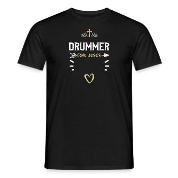 Drummer for Jesus - Jesus - Men's T-Shirt - black - Front - AI Model Male 178 light (178cm)