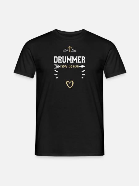 Drummer for Jesus - Jesus - Men's T-Shirt - black
