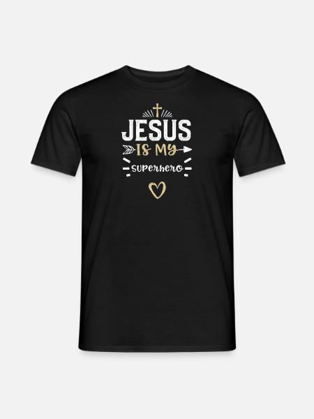 Jesús es mi superhéroe - Jesús - Camiseta hombre - negro