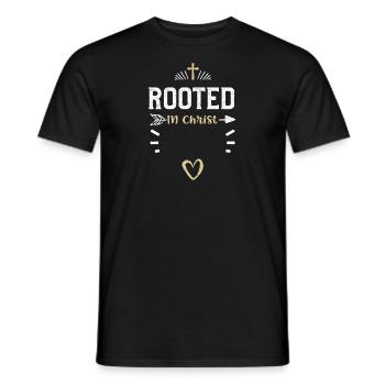 Enraciné en Christ - Jésus - T-shirt homme - noir - Devant - AI Model Male 178 light (178cm)