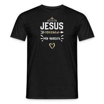 Jésus a touché mon eau - Jésus - T-shirt homme - noir - Devant - AI Model Male 178 light (178cm)
