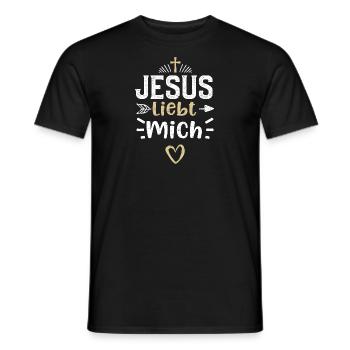 Jesus liebt mich - Jesus - Männer T-Shirt - Schwarz - Vorne - AI Model Male 178 light (178cm)
