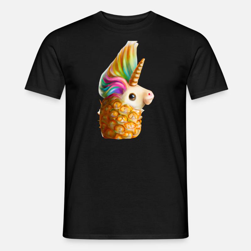 Einhorn-Ananas - Männer T-Shirt - Schwarz