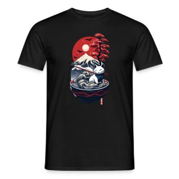 Japanese ramen cat - T-shirt homme - noir - Devant - AI Model Male 178 light (178cm)