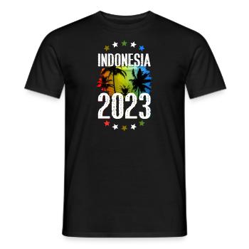 Indonesia 2023 - Men's T-Shirt - black - Front - AI Model Male 178 light (178cm)