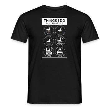 Dinge, die ich in meiner Freizeit tue Entenliebhaber - Männer T-Shirt - Schwarz - Vorne - AI Model Male 178 light (178cm)