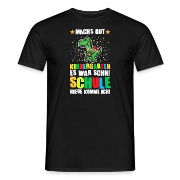 Schulkind Dino Schulanfänger Geschenk - Männer T-Shirt - Schwarz - Vorne - AI Model Male 178 light (178cm)