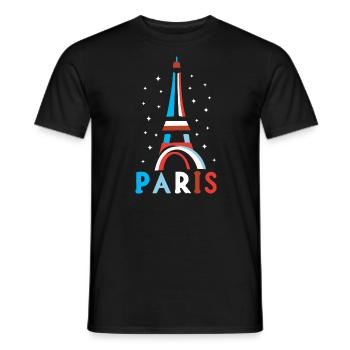 Geschenk Grafikdesign Paris Tour Eiffel Frankreich - Männer T-Shirt - Schwarz - Vorne - AI Model Male 178 light (178cm)