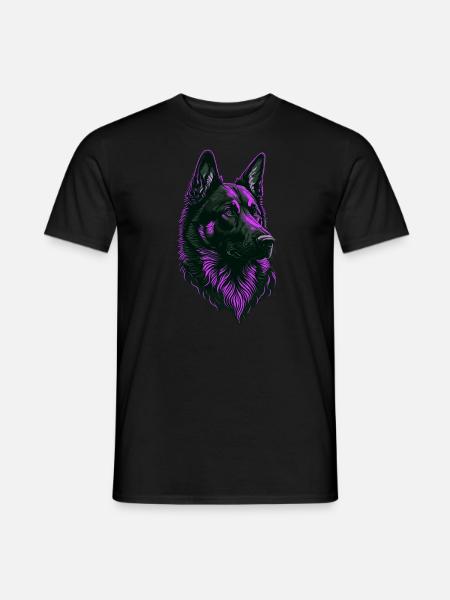 German Shepherd Head Pink - Men's T-Shirt - black