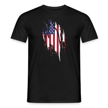 Amerikanische Flagge Retro US Amerika USA - Männer T-Shirt - Schwarz - Vorne - AI Model Male 178 light (178cm)