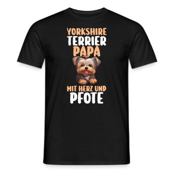 Dog Dog Dad Dad Yorkshirepapa Yorkshire Terri - Men's T-Shirt - black - Front - AI Model Male 178 light (178cm)