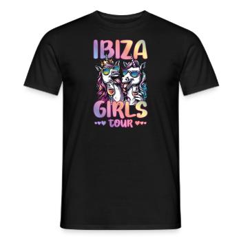 Ibiza Girls Tour Unicorn Party Holidays - Men's T-Shirt - black - Front - AI Model Male 178 light (178cm)