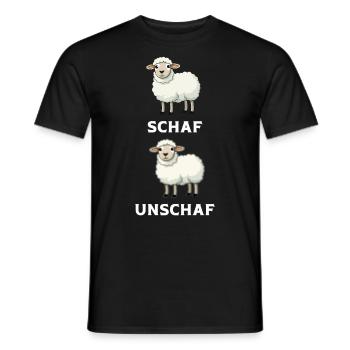 EIn Schaf und unschaf zwei lustige Schafe unscharf - Männer T-Shirt - Schwarz - Vorne - AI Model Male 178 light (178cm)