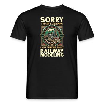 Amateurs de modélisme ferroviaire - T-shirt homme - noir - Devant - AI Model Male 178 light (178cm)