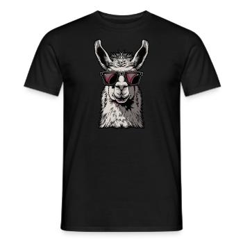 Funny Llama Alpaca - Men's T-Shirt - black - Front - AI Model Male 178 light (178cm)