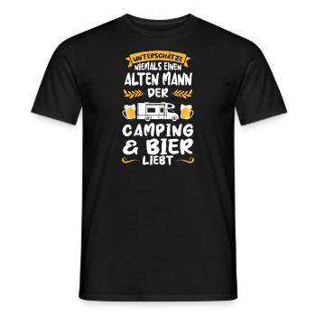 Campen Bier Camper Geschenk - Männer T-Shirt - Schwarz - Vorne - AI Model Male 178 light (178cm)