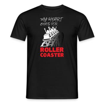 My Heart Beats for Roller Coaster - Men's T-Shirt - black - Front - AI Model Male 178 light (178cm)