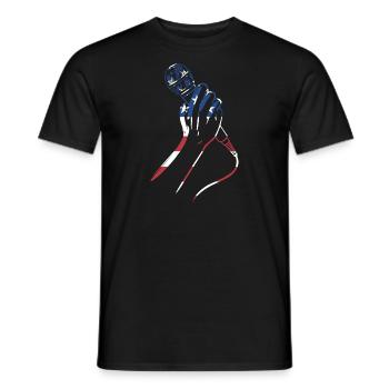Comedian Us Flag Stand Up Comedy - Men's T-Shirt - black - Front - AI Model Male 178 light (178cm)