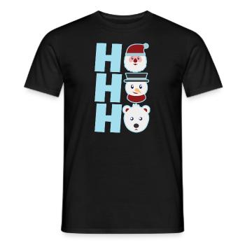 HoHoHo Funny Xmas Stuff Icon Santa Snowman & Bear - Men's T-Shirt - black - Front - AI Model Male 178 light (178cm)