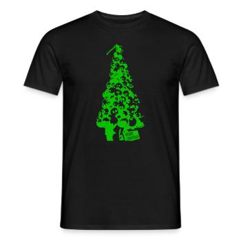 Skull Christmas Tree - Green - Men's T-Shirt - black - Front - AI Model Male 178 light (178cm)