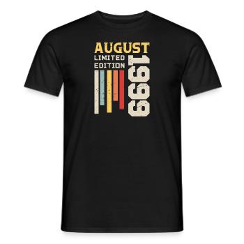 August 1999 - Birthday Gift August 1999 August - Men's T-Shirt - black - Front - AI Model Male 178 light (178cm)