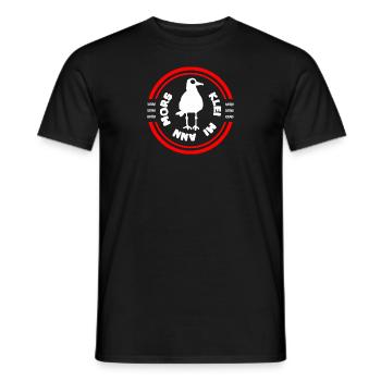 Klei mi ann Mors Möwe - Bas allemand - T-shirt homme - noir - Devant - AI Model Male 178 light (178cm)