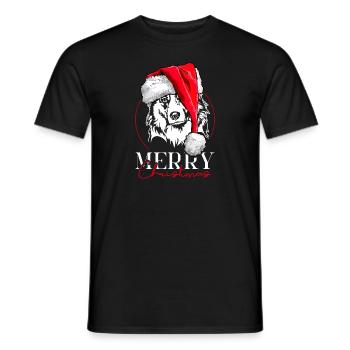 Santa Australian Shepherd Merry Christmas Wilsigns - Männer T-Shirt - Schwarz - Vorne - AI Model Male 178 light (178cm)