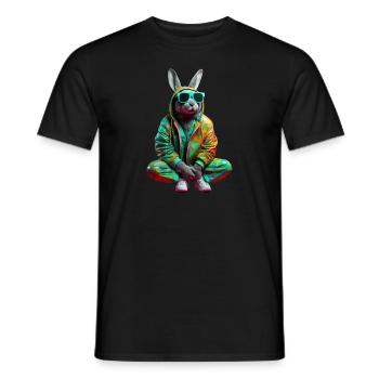 Bunny Rabbit Lunettes de soleil Colorful Cool Bunny - T-shirt homme - noir - Devant - AI Model Male 178 light (178cm)