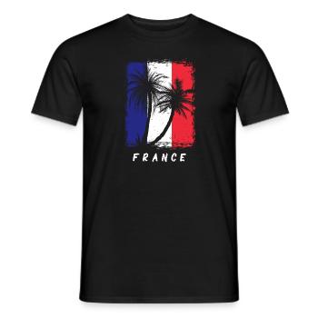 Drapeau de la France Look en détresse Drapeau français - T-shirt homme - noir - Devant - AI Model Male 178 light (178cm)