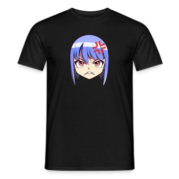 Emoji Visage d’Anime En Colère - Chemise Anime - T-shirt homme - noir - Devant - AI Model Male 178 light (178cm)