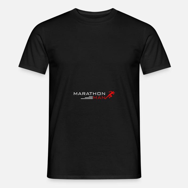 Marathon Man - Mann - Männer T-Shirt - Schwarz