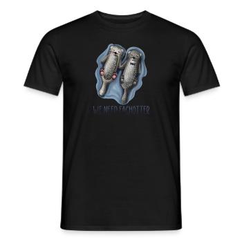 Nous need each Otter funny cadeau cute couple - T-shirt homme - noir - Devant - AI Model Male 178 light (178cm)