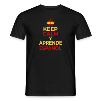Learn Spanish Spanish Course Saying - Men's T-Shirt - black - Front - AI Model Male 178 light (178cm)