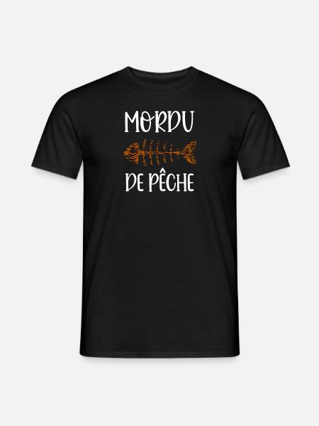mordu de pêche - T-shirt homme - noir
