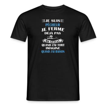 je suis pêcheur t-shirt homme humour passion - T-shirt homme - noir - Devant - AI Model Male 178 light (178cm)