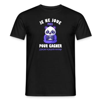 Je ne joue pas pour gagner t-shirt gamer geek - T-shirt homme - noir - Devant - AI Model Male 178 light (178cm)