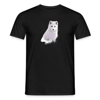 renard polaire, fuchs,vert,aquarelle ,peinture - T-shirt homme - noir - Devant - AI Model Male 178 light (178cm)