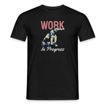 Travaux en cours - T-shirt homme - noir - Devant - AI Model Male 178 light (178cm)