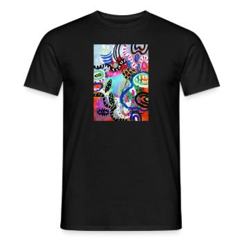 Abstract Chaos #3 original painting Design - Männer T-Shirt - Schwarz - Vorne - AI Model Male 178 light (178cm)